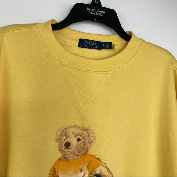 Polo Ralph Lauren yellow pullover sweatshirt Polo beach bear size XLT - Picture 3 of 11